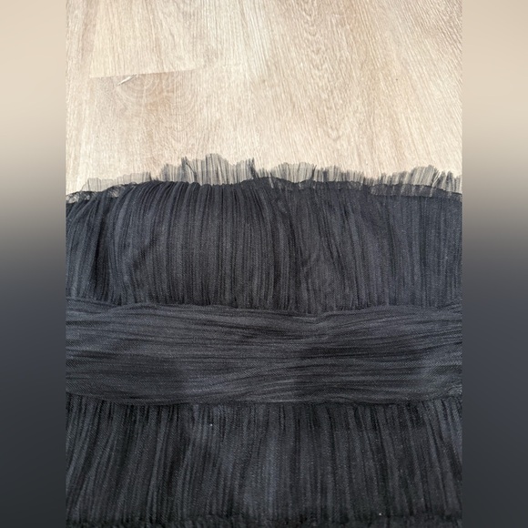 Betsey Johnson Black Tulle Strapless Mini Dress Fit & Flare Padded Bust - Picture 4 of 7